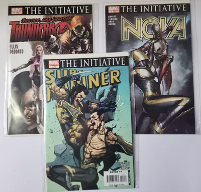 Buy Marvel  The Initiative  Bundle X3 2007 Nova #3, Submariner #3 ThunderBolts #115 • 5.99£