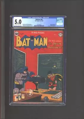 Buy Batman #61 CGC 5.0 Origin Of Batplane II. Penguin App. 1950 • 1,278.71£