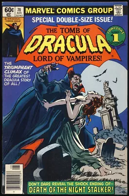 Buy TOMB OF DRACULA #70 1979 NM- 9.2 FINAL ISSUE DEATH OF DRACULA Marvel Comics • 39.37£