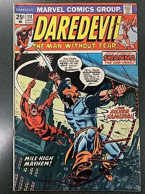 Buy Daredevil #111 (Marvel, 1974) 1st Silver Samurai Bob Brown No Value Stamp VG • 47.42£