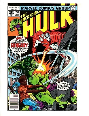 Buy Incredible Hulk #221  Vf- 7.5   Stingray App.  • 13.59£