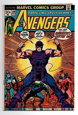 Buy Avengers #109 - Captain America - Iron Man - Hawkeye - 1973 - (-VG) • 7.90£