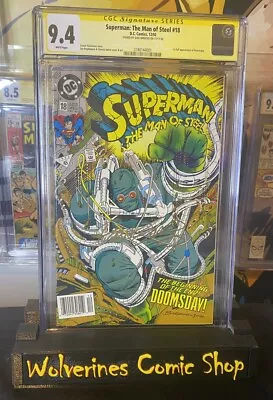 Buy Superman The Man Of Steel #18 Newsstand CGC 9.4 Signed Dan Jurgens 1st Doomsday • 119.93£