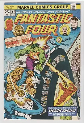 Buy Fantastic Four #167  ( Vg/fn  5.0  ) 167th Issue Fantastic Four Vs Hulk/thing • 10.59£