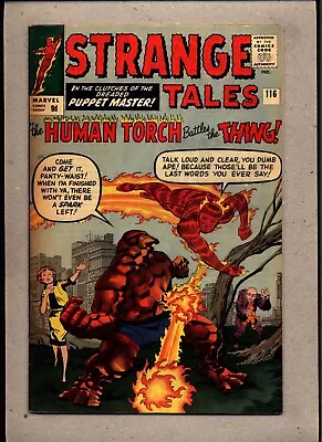 Buy Strange Tales #116_january 1964_f/vf_dr. Strange_the Human Torch_the Thing_uk! • 5.50£