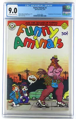 Buy Funny Aminals #1 1972 ⭐Maus First App CGC 9.0 OW/W Pages Robert Crumb Spiegelman • 389.23£