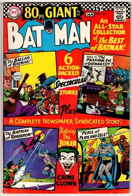 Buy Batman #187, 80 Page Giant, December 1966,  Vintage DC Ungraded But HIGHER GRADE • 71.09£
