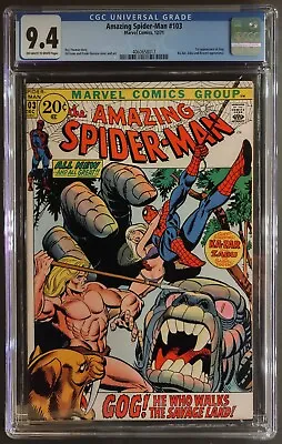 Buy Amazing Spider-man #103 Cgc 9.4 Ow-w Pages Marvel Comics 1971 - Ka-zar & Kraven • 244.50£