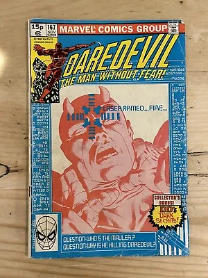 Buy Marvel Comics Daredevil #167 - 1980 - 1st First Appearance Mauler Bagged Comic • 7.95£