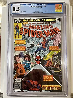 Buy Amazing Spiderman #195 (1979) CGC 8.5 /VF+ Origin & 2nd App Of Black Cat-Wh Pgs! • 60.09£