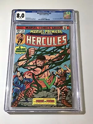 Buy 1975 Marvel Premiere #26 First Solo Hercules Graded Cgc 8.0 White Pages • 47.97£