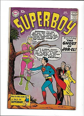 Buy Superboy #78 [1960 Vg+]  The Ghost Of Jor-el!   Origin Mr.mxyzptlk! • 63.95£