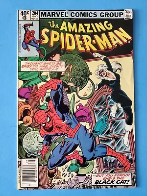 Buy Amazing Spider-Man #204 - 1st Dawn Starr, 3rd App Black Cat - Marvel Comics 1980 • 20.10£
