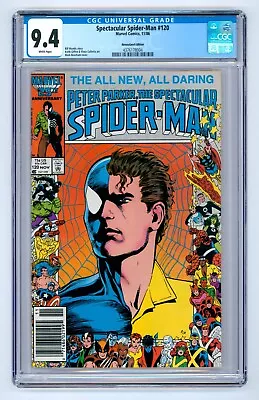 Buy Spectacular Spider-Man #120 CGC 9.4 (1986) - Newsstand - Marvel 25th Cover • 47.40£