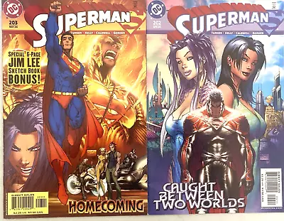 Buy Superman 202 & 203. 2nd Series. (2 Issue Lot). April-may 2004. Vfn & Vfn/nm • 5.49£