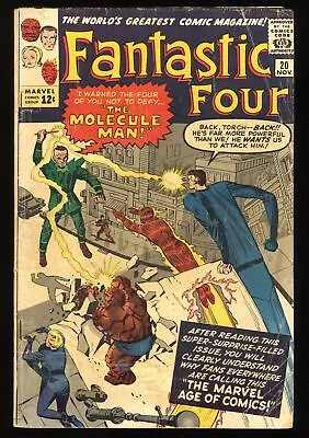 Buy Fantastic Four #20 GD+ 2.5 Origin And 1st Full App Of Molecule Man! Marvel 1963 • 90.24£