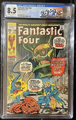Buy Fantastic Four #108 CGC 8.5 2nd Annihilus Appearance See Pics Custom Label • 118.58£