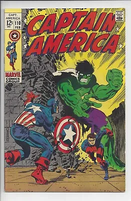 Buy Captain America #110 F (6.0)1969-🔑 Classic Steranko HULK🔑 • 120.64£