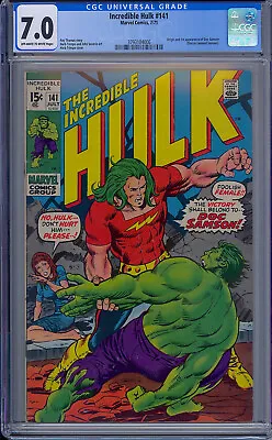 Buy Cgc 7.0 Incredible Hulk #141 1st Appearance Doc Samson Ow/white Pages • 150.15£