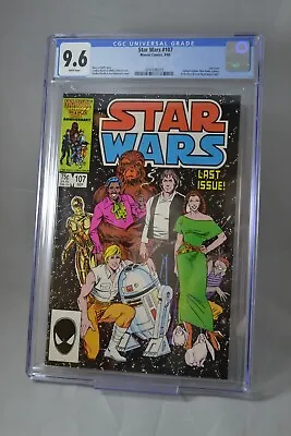Buy Star Wars #107 Marvel Comics 9/86, CGC 9.6 Joe Rubinstein Cover Art -062122JECRM • 200.23£