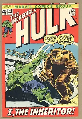 Buy Incredible Hulk 149 FVF Trimpe! Severin! 1st INHERITOR! 1972 Marvel Comics V369 • 15.93£