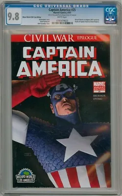 Buy Captain America #25 Cassaday Wizard World Vip Variant 2007 Cgc 9.8 Death Marvel • 59.95£