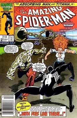 Buy Amazing Spider-Man (1963) # 283 Newsstand (7.0-FVF) Absorbing Man, Titania 1986 • 9.45£