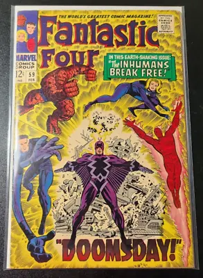 Buy Fantastic Four #59 Doctor Doom Silver Surfer Inhumans Appearance 1967 Stan Lee • 28.12£