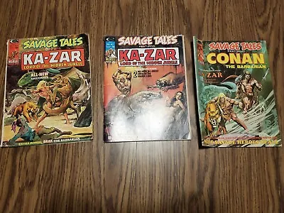 Buy SAVAGE TALES Lot Of 3 Conan The Barbarian Ka-Zar Lord Of The Hidden Jungle  • 47.94£
