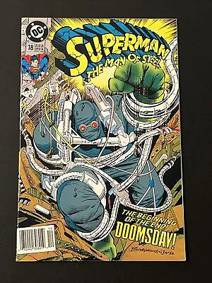 Buy Superman The Man Of Steel #18 1st App Of Doomsday DC Comics Newsstand VFNM 1992 • 19.75£