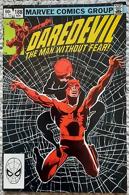 Buy Daredevil Issue #188 Near Mint Marvel 1982 Frank Miller Artwork Black Widow • 8£