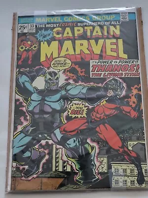 Buy Captain Marvel #33 1974 Marvel Comics Origin Of Thanos The Living Titan MCU • 63.34£