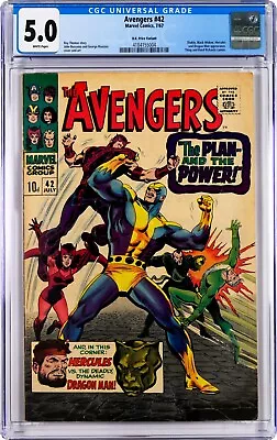 Buy Avengers #42 1967 CGC 5.0 ** WHITE ** Pages UKPV 4184155004 • 81£