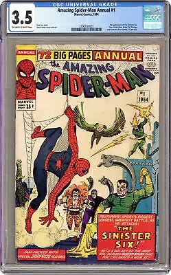 Buy Amazing Spider-Man Annual #1 CGC 3.5 1964 3700184001 1st App. Sinister Six • 699.72£
