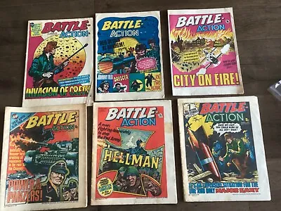 Buy 6 Vintage Original Battle Action Comics 1978 In Good Used Condition • 13£