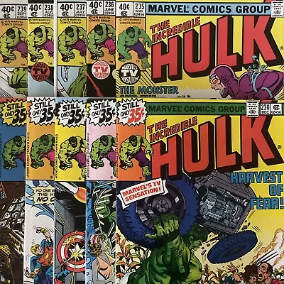 Buy Incredible Hulk #230 231 232 233 234 235 236 237 238 & 239 Lot Of 10 Comics • 63.95£