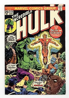 Buy Incredible Hulk #178 VG 4.0 1974 • 15.81£