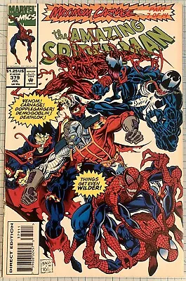 Buy Amazing Spider-Man #379 VF Mark Bagley Cover 1993 Maximum Carnage: Part 7 Marvel • 7.23£