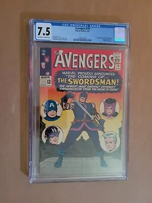 Buy Avengers #19 Aug 1965 First App. Of The Swordsman CGC Very Fine- (7.5) • 197.48£