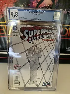 Buy Superman Unchained #4 Jim Lee Sketch Variant 1:300 CGC 9.8 • 98.58£