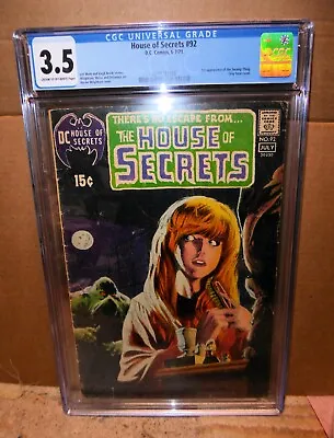 Buy DC COMICS CGC 3.5 VG- 1st Appearance Swamp Thing House Of Secrets 92 Grey Tone • 1,399.99£