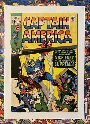 Buy CAPTAIN AMERICA #123 - MAR 1970 -  1st SUPREMA APPEARANCE! - FN+ (6.5) CENTS!! • 22.49£