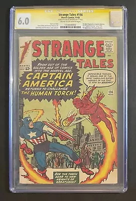 Buy Strange Tales #114 CGC 6.0 SS Stan Lee 1st Captain America Since 1954 Marvel 63 • 884.67£