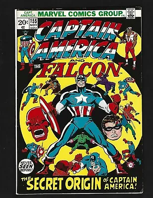Buy Captain America #155 FNVF Buscema Origins Cap & 1950's Cap & Bucky (Jack Monroe) • 22.92£