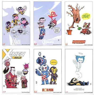 Buy 6 Skottie Young Art Prints NM+ 2014 Marvel Comics Invaders X-Men Wolverine Iron • 23.71£