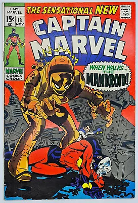 Buy Captain Marvel #18 1969 3.0 GD/VG Carol Danvers Gets Powers! Kane/Buscema Art! • 12.06£