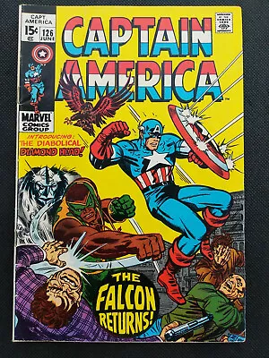 Buy Captain America #126 (1970) 1st Diamond Head, 1st Falcon In Captain America Suit • 14.40£
