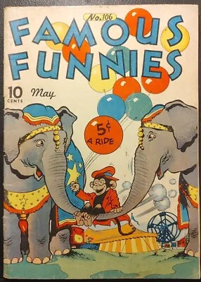 Buy Famous Funnies 106 Eastern Color Golden-Age May 1943 VG + Copy🔑🔥💎 • 39.68£