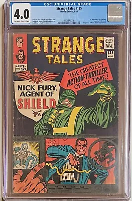 Buy Strange Tales #135 - 1965 - Key Issue - First SHIELD + Nick Fury - CGC 4.0 • 150£