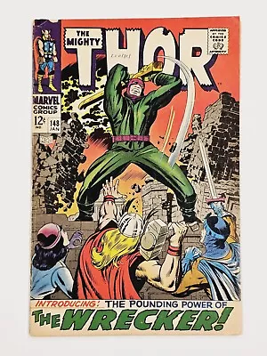 Buy THE MIGHTY THOR #148 KEY 1st Appearance The Wrecker - Jack Kirby - Marvel 1968 • 51.45£